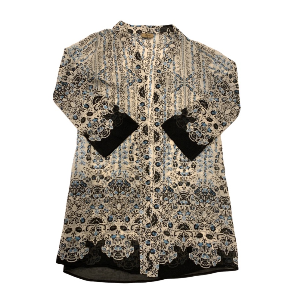 Floral Printed Long Length Coverup Jacket